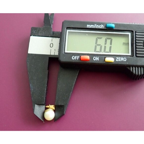 14K Signed Yellow Gold Pendant Bail 6mm Authentic Pearl High Luster .68 grams - Picture 9 of 10